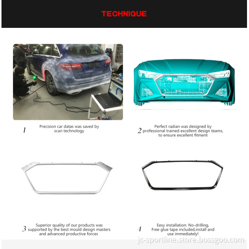 Dry Carbon Fibre RS6 Front Grill Overlay Trim Cover for Audi RS6 A6 C8 Avant Wagon 2019-2021